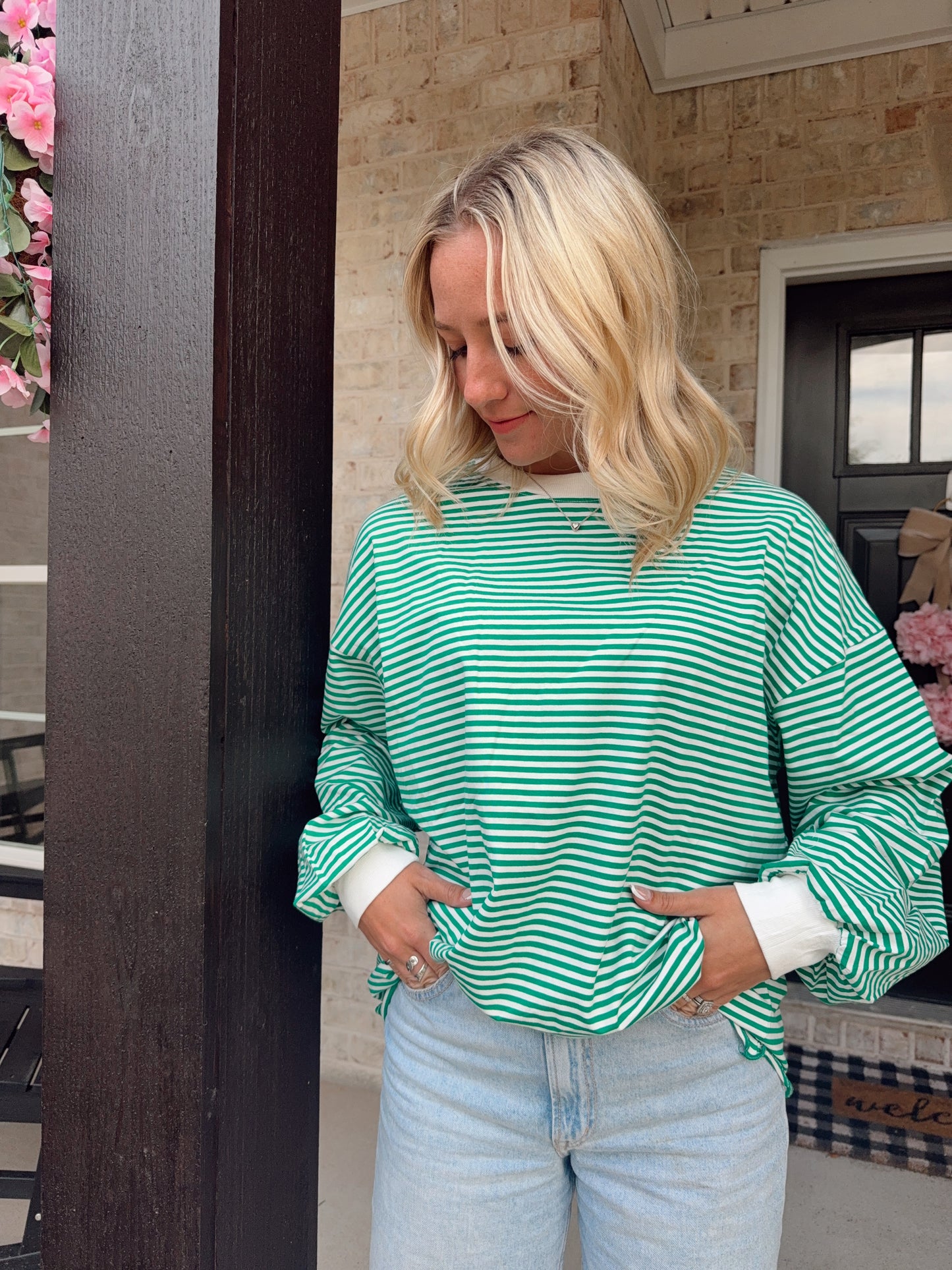 Leafy Green Oversized Top