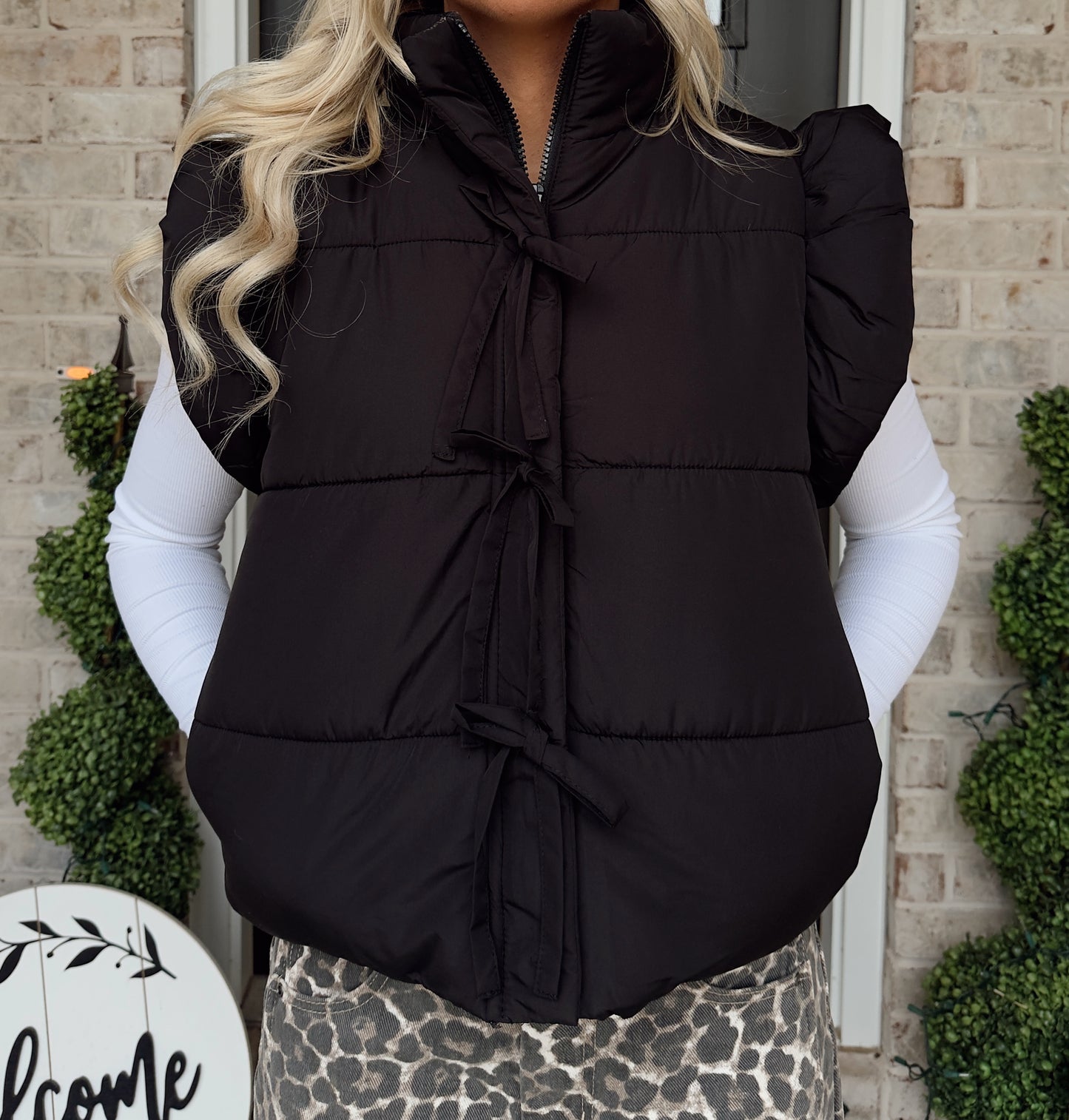 Black Bow Vest