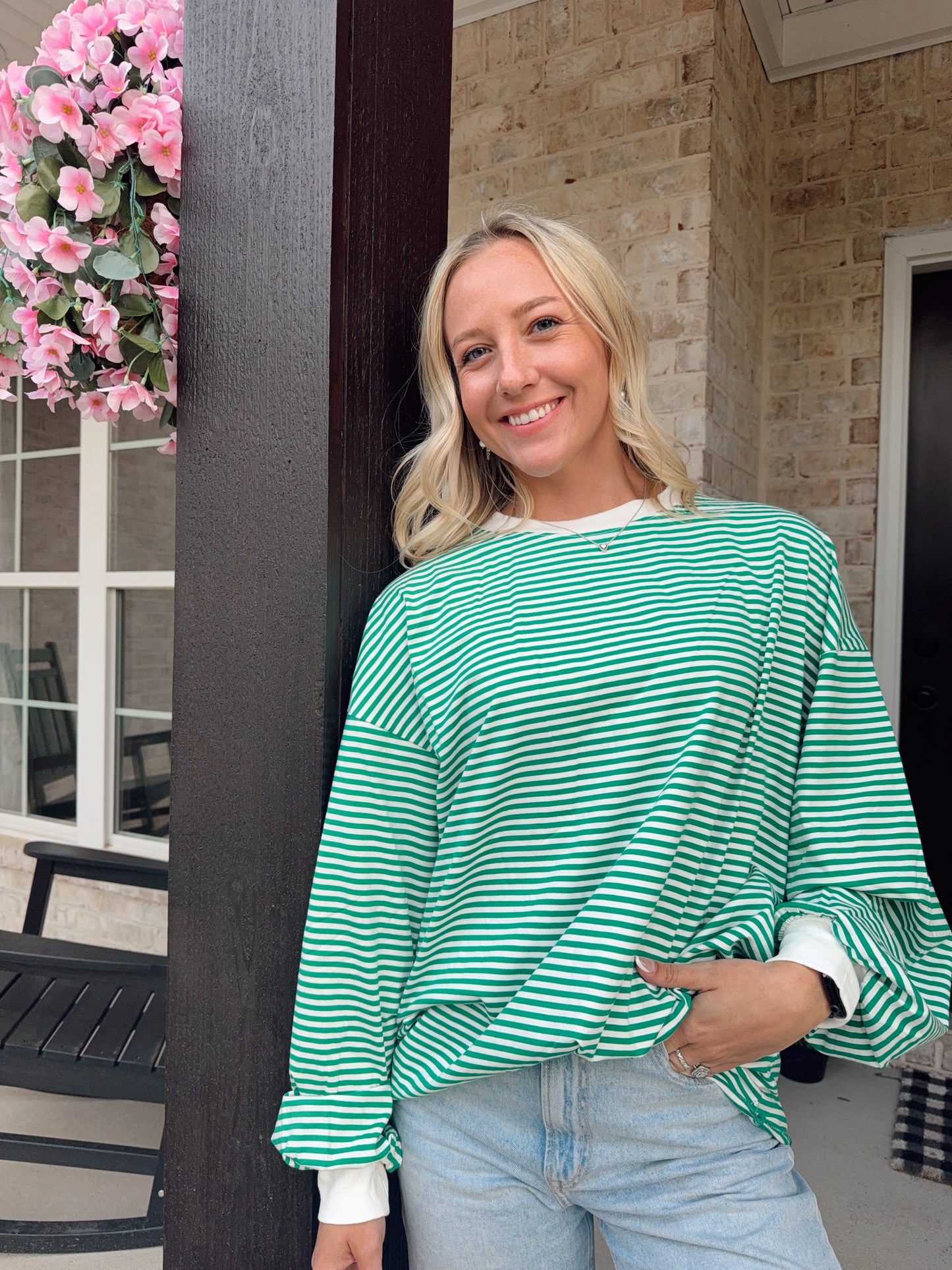 Leafy Green Oversized Top