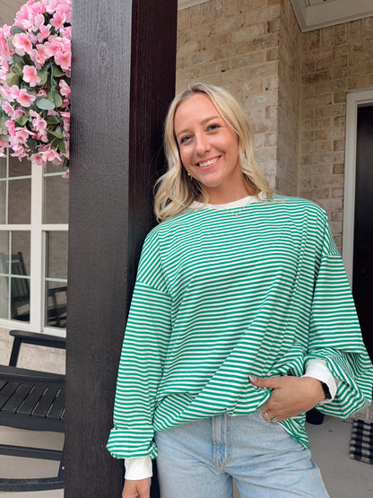 Leafy Green Oversized Top
