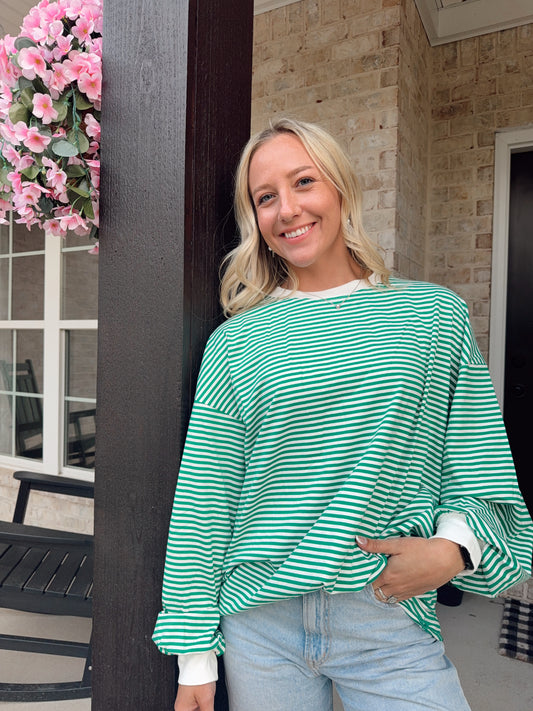 Leafy Green Oversized Top