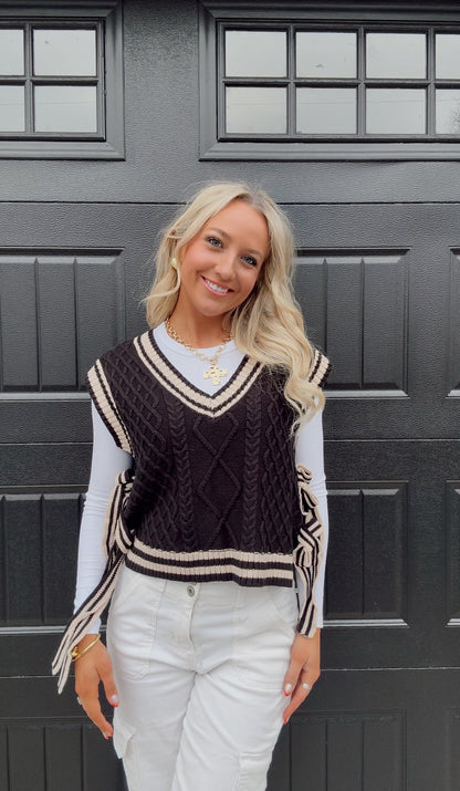 Black Bow Sweater Vest
